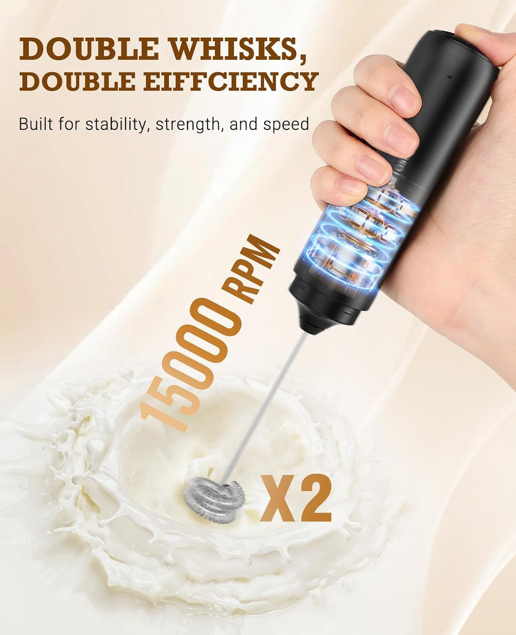 Portable Milk Frother for Café-Quality Drinks