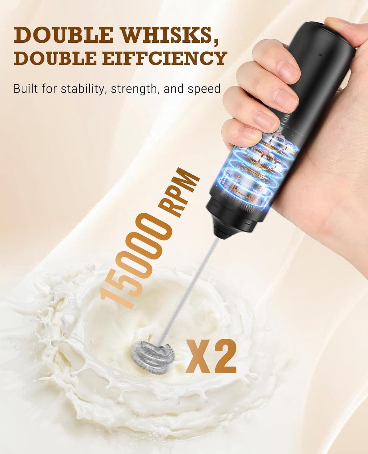 Portable Milk Frother for Café-Quality Drinks
