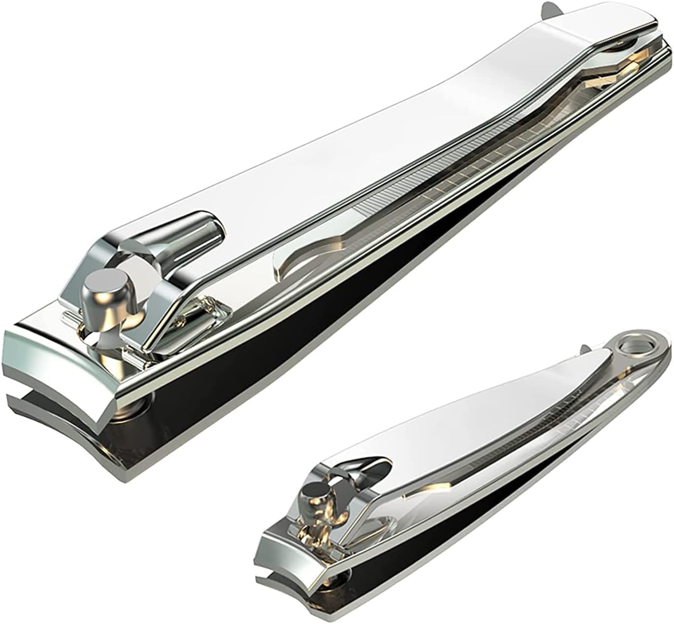 Nail Clippers with Nail File,Fingernail Clipper,Toe nail Clippers | Nail Clipper Set (Silver), Large for Toenails,Small for Fingernails, Used Separately, Ideal Gift for Men and Women