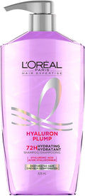 L'Oréal Paris Hair Expertise Hyaluron Plump Hydrating Shampoo with Hyaluronic Acid, for All Types of Dry Hair, Deeply Replumps with Hydration, Moisture and Bounce, 828ml