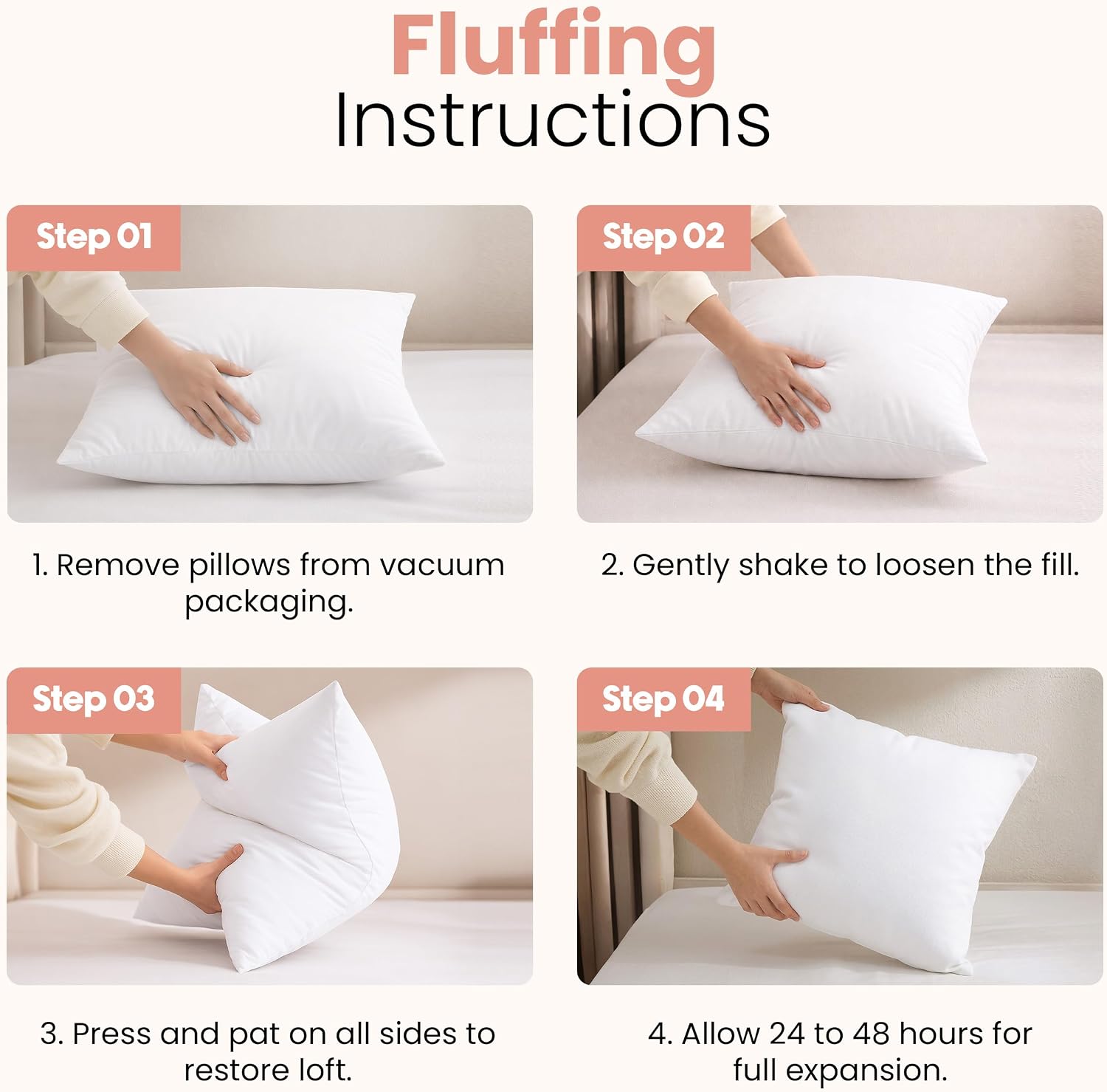 Elegant White Throw Pillow Set