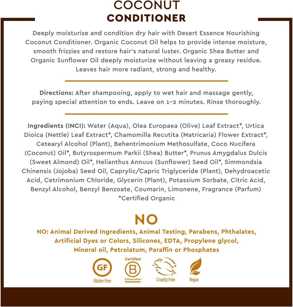 Desert Essence Conditioner Coconut, 8-Ounce