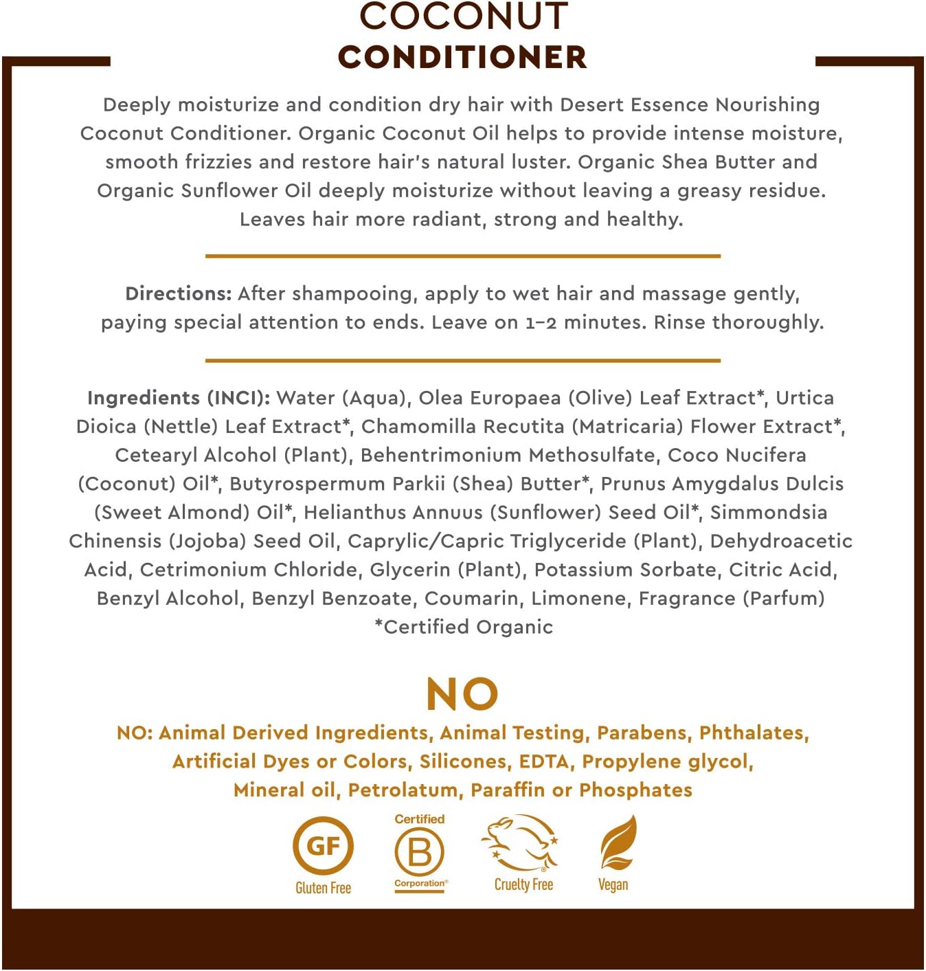 Desert Essence Conditioner Coconut, 8-Ounce