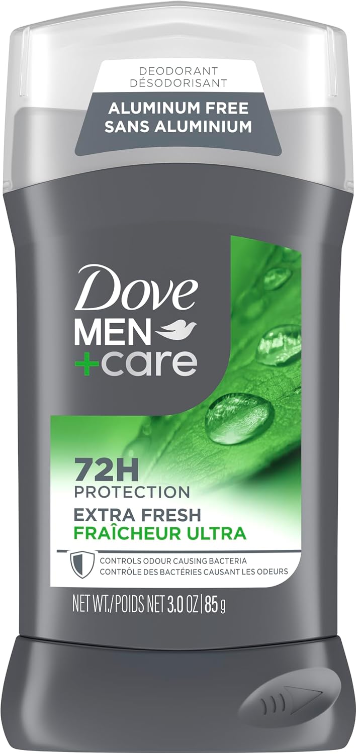 Dove Men+Care Non-Irritant Deodorant Stick Extra Fresh 72H Protection, 85g | Vitamin E, 1/4 moisturizing cream, aluminum-free, non-irritant, citrus scent, men's deodorant stick for 72H odour protection