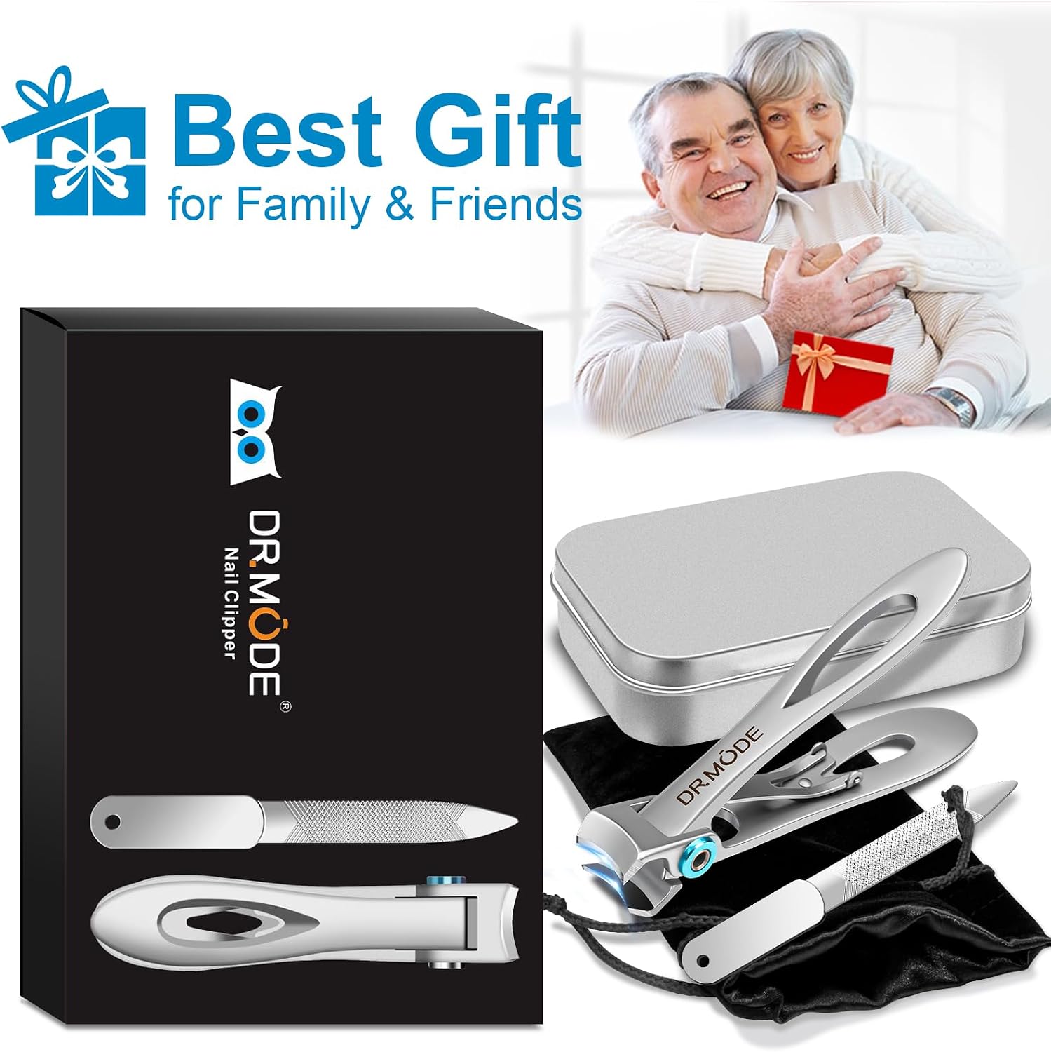 Nail Clippers for Men Thick Nails -DRMODE Heavy Duty Large Toenail Clippers for Thick Nails with Wide Jaw Opening, Ultra Sharp Stainless Steel Finger Nail Clippers Cutter for Tough Nails,Seniors,Adult
