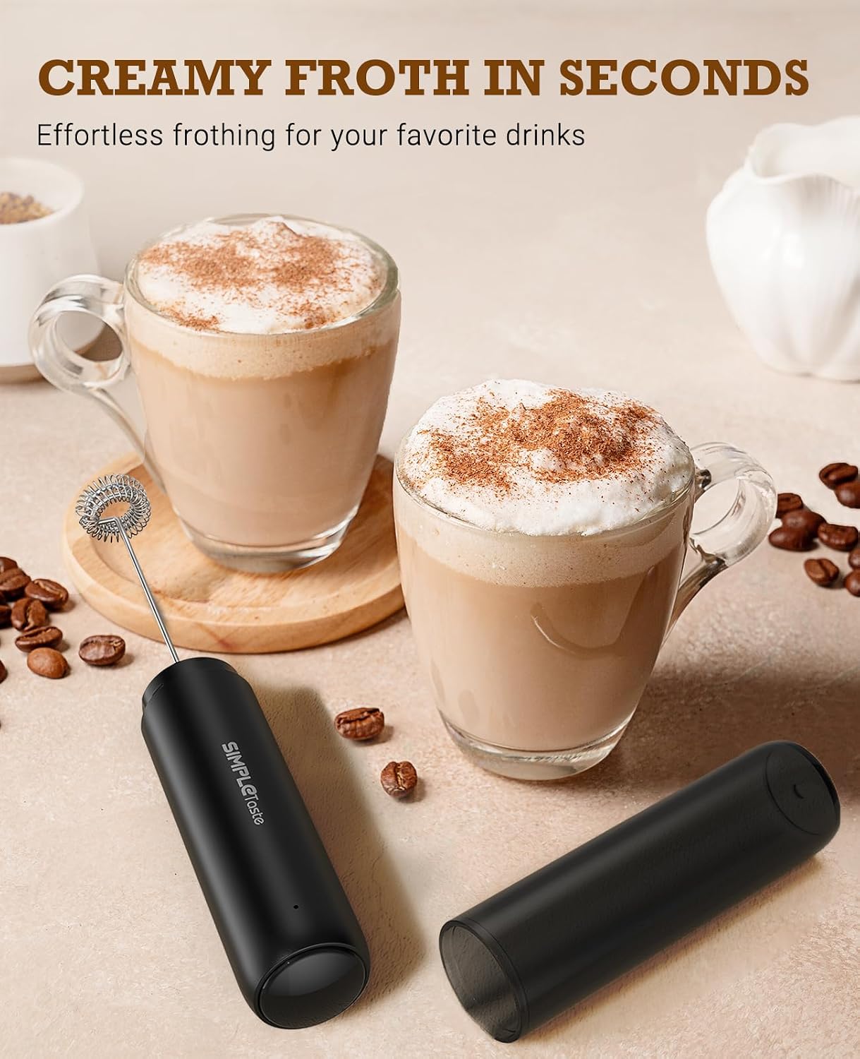Portable Milk Frother for Café-Quality Drinks