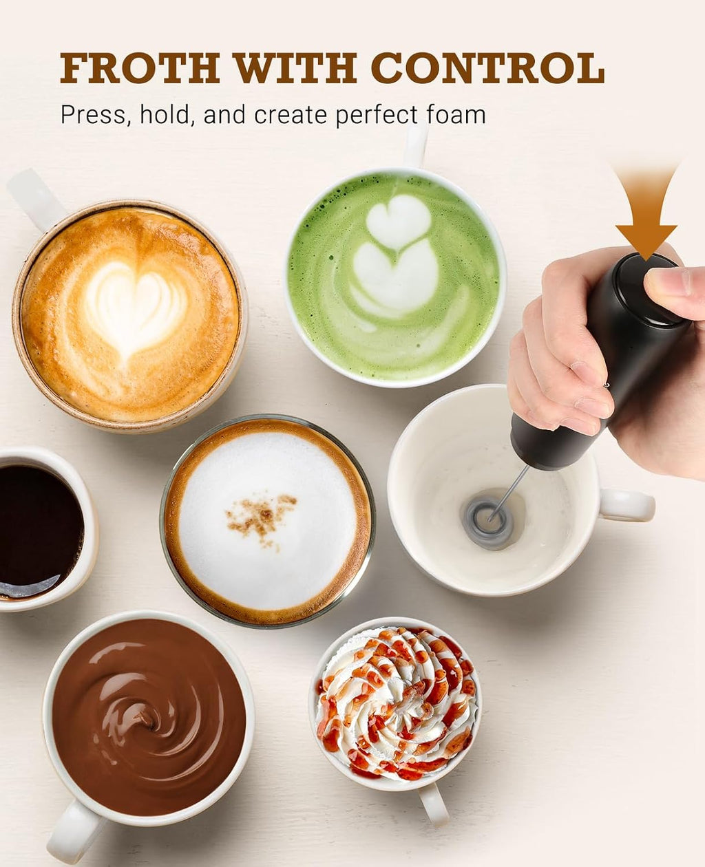 Portable Milk Frother for Café-Quality Drinks