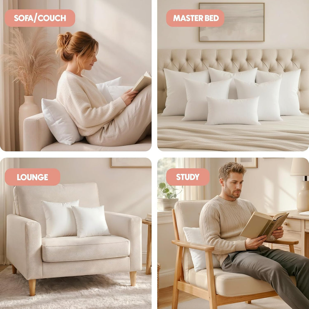 Elegant White Throw Pillow Set